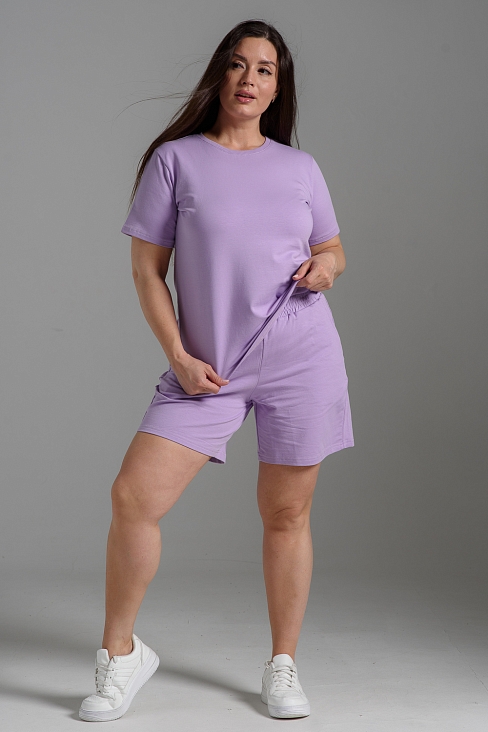 Женский костюм с шортами 14485 / светло-сиреневый