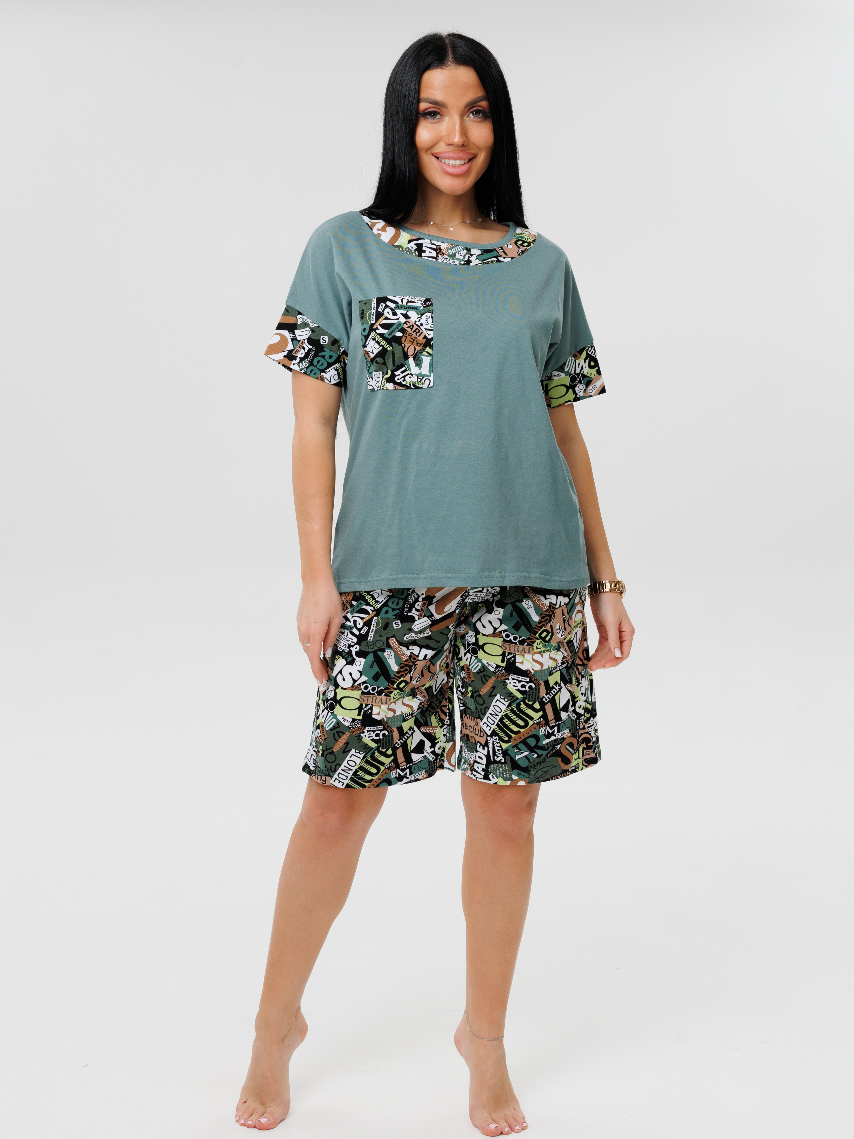 Женский костюм К-125(К) / Серо-зеленый (надписи)