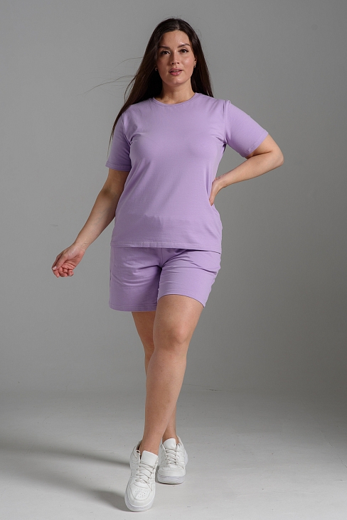 Женский костюм с шортами 14485 / светло-сиреневый