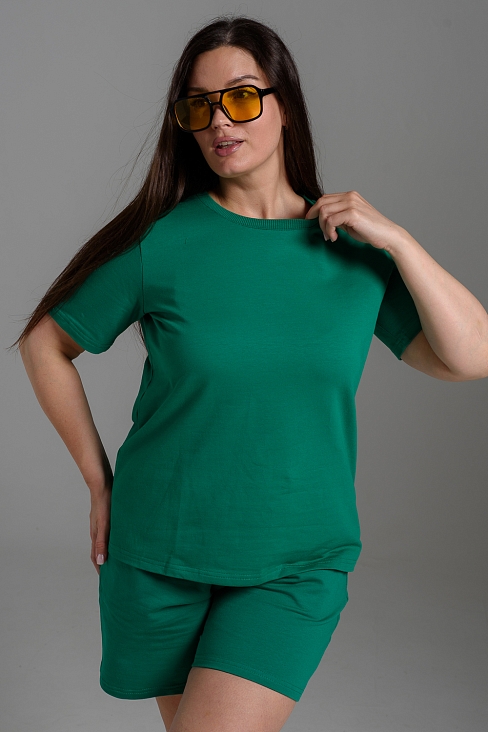 Женский костюм с шортами 14485 / зеленый