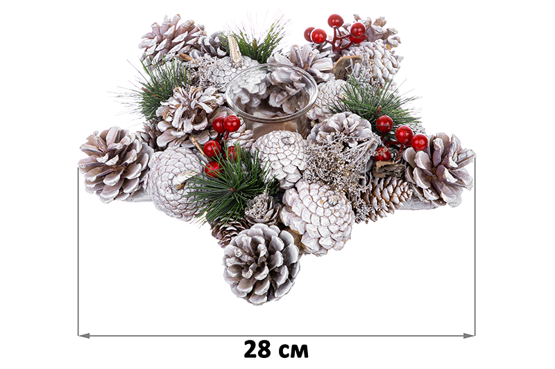 Новогоднее украшение подсвечник 28*28*7 см