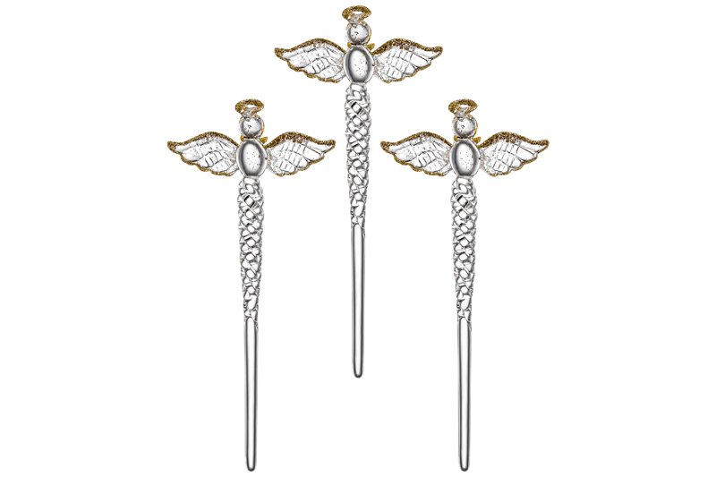 Набор 3 стеклянных новогодних игрушек 7,8*17,6 см