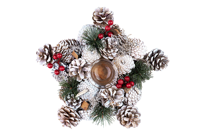 Новогоднее украшение подсвечник 28*28*7 см