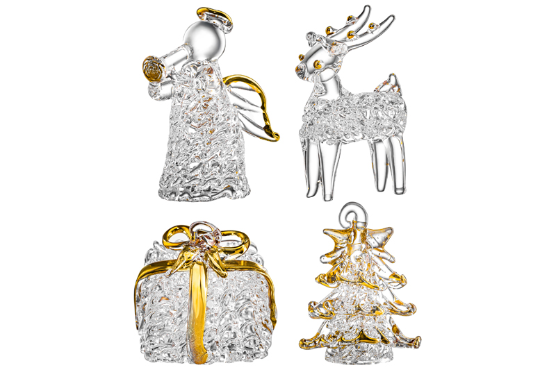 Набор 4 новогодних игрушек