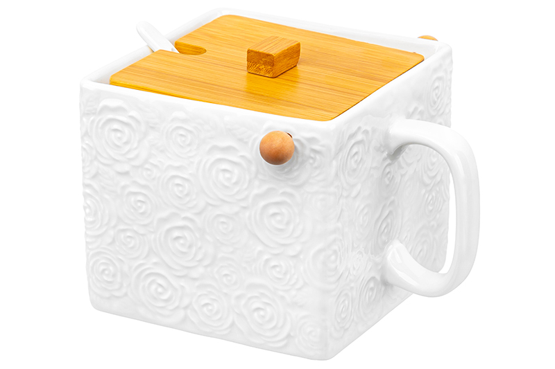 Банка д/сыпучих продуктов с бамбуковой крышкой 1000 мл 16,5*15*12 см