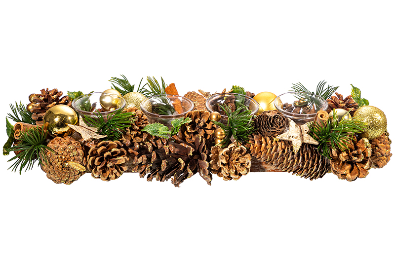 Новогоднее украшение подсвечник 45*14*8 см