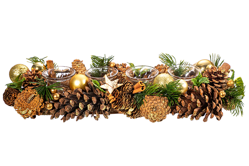 Новогоднее украшение подсвечник 45*14*8 см