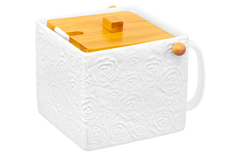 Банка д/сыпучих продуктов с бамбуковой крышкой 1000 мл 16,5*15*12 см