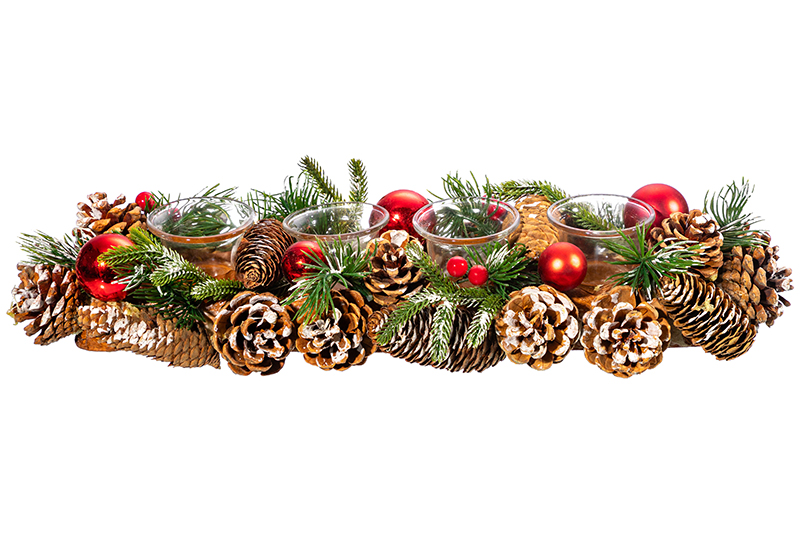 Новогоднее украшение подсвечник 45*14*8 см