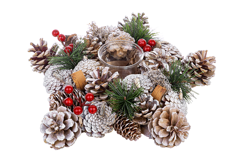 Новогоднее украшение подсвечник 28*28*7 см