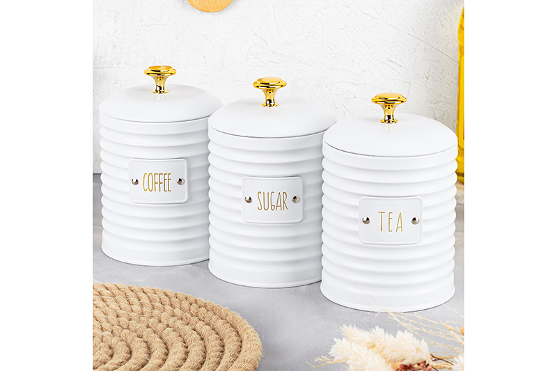 Набор 3 банок для сыпучих продуктов 1 л 10,5*10,5*16 см
