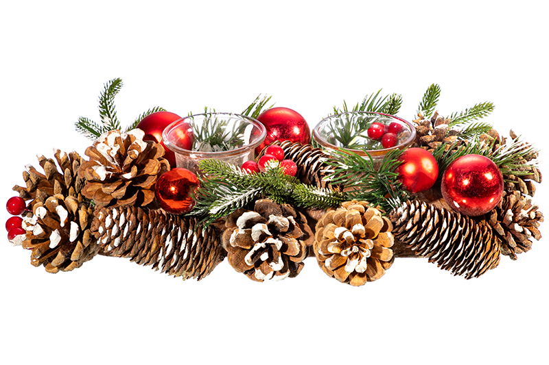 Новогоднее украшение подсвечник 32*14*8 см