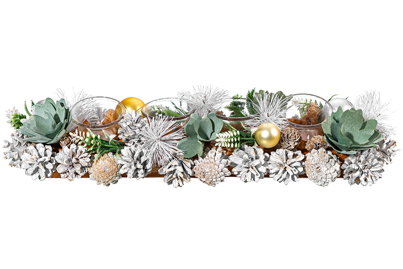 Новогоднее украшение подсвечник 45*14*8 см