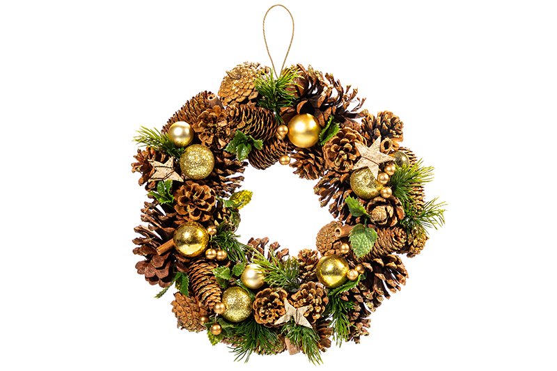 Новогоднее украшение венок 34*34*8 см
