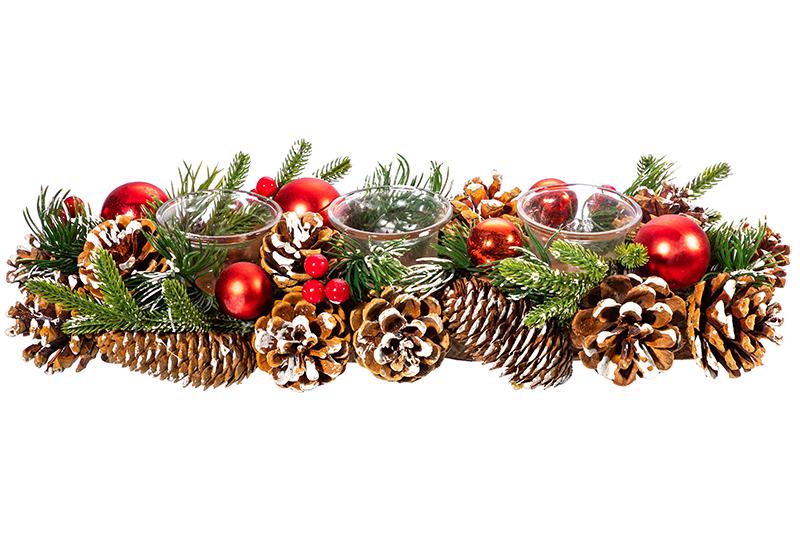 Новогоднее украшение подсвечник 38*14*8 см