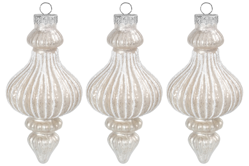 Набор 3 стеклянных новогодних игрушек 5,8*11,5 см