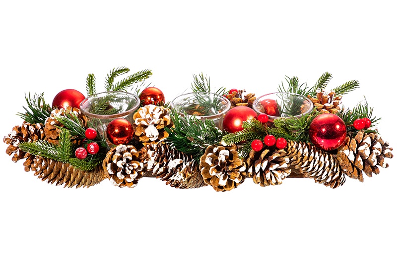 Новогоднее украшение подсвечник 38*14*8 см