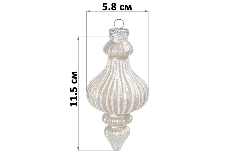 Набор 3 стеклянных новогодних игрушек 5,8*11,5 см