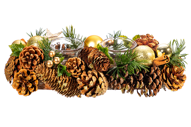 Новогоднее украшение подсвечник 32*14*8 см