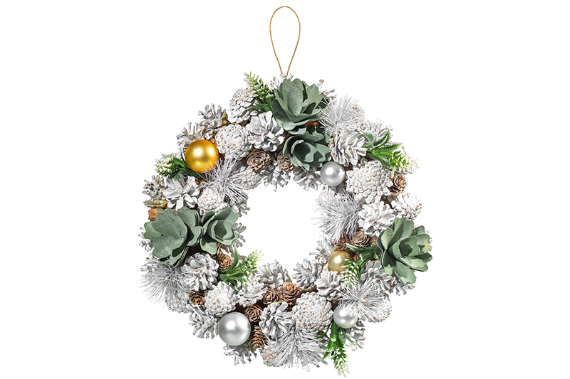 Новогоднее украшение венок 34*34*8 см