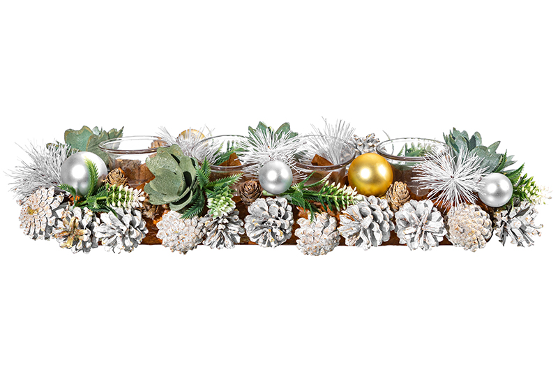 Новогоднее украшение подсвечник 45*14*8 см