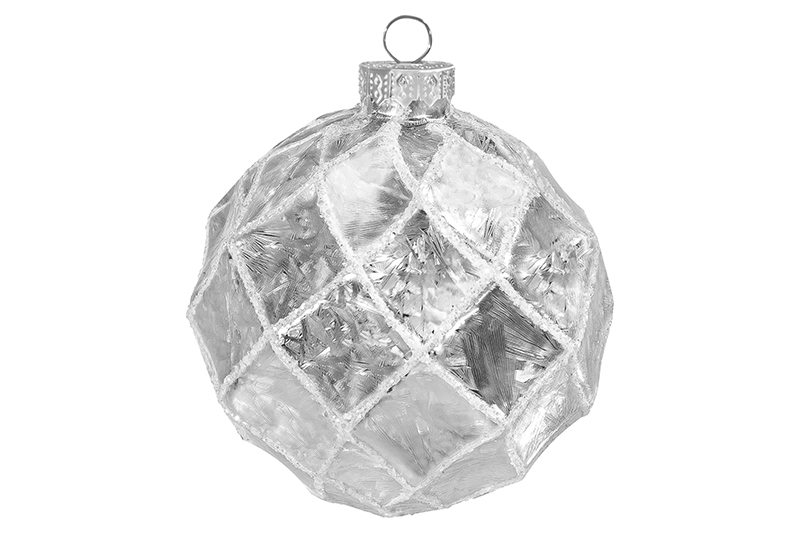 Набор 4 стеклянных новогодних шаров 7,5*7,5 см