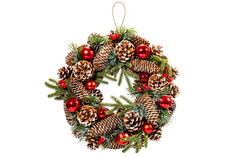 Новогоднее украшение венок 34*34*8 см