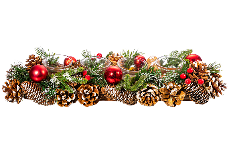 Новогоднее украшение подсвечник 45*14*8 см