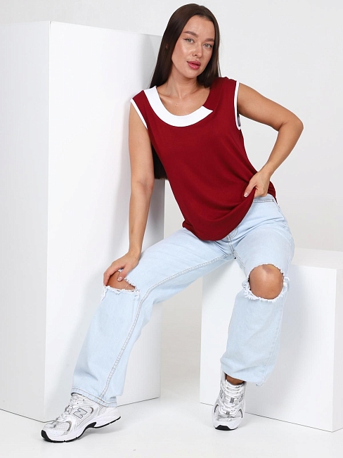 Майка женская Косметичка / бордо