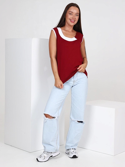 Майка женская Косметичка / бордо