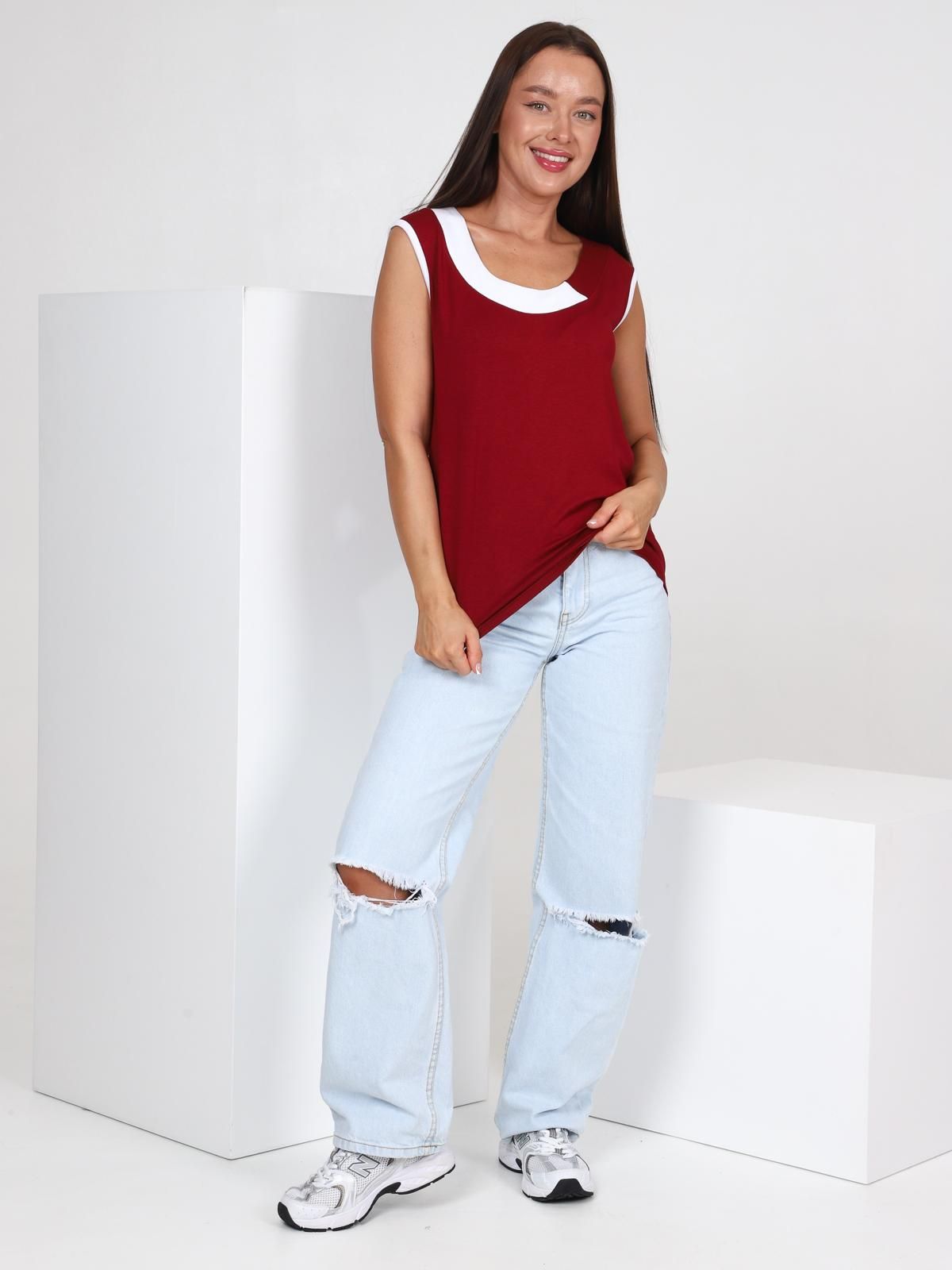 Майка женская Косметичка / бордо