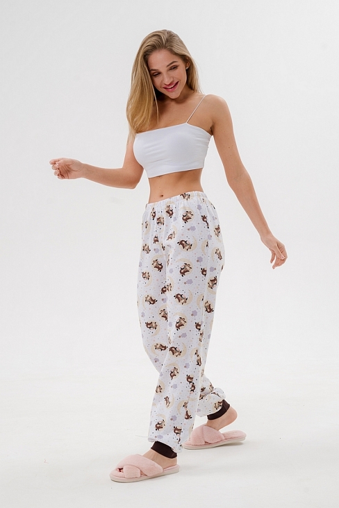 Брюки женские из футера на манжете / Бычок