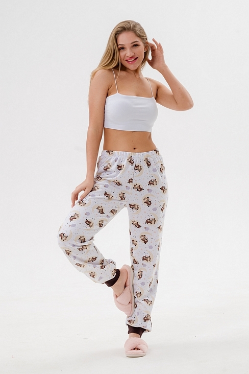 Брюки женские из футера на манжете / Бычок