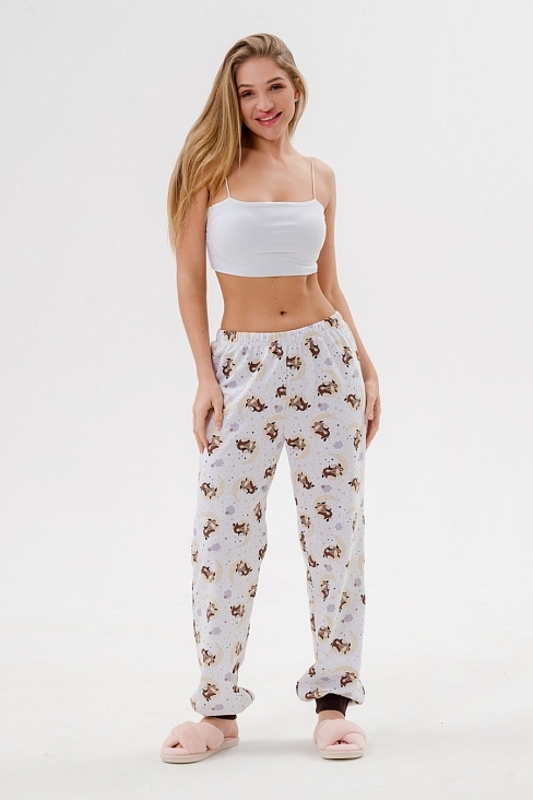 Брюки женские из футера на манжете / Бычок