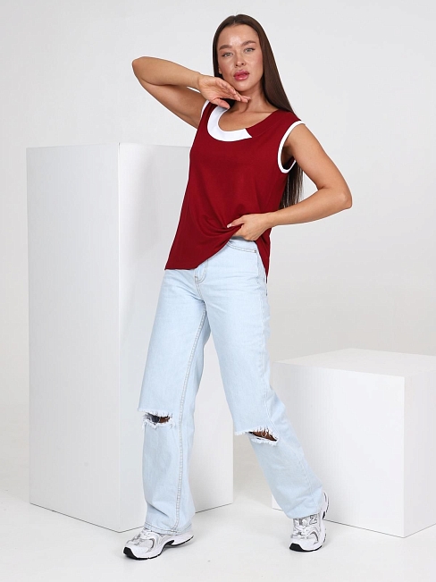 Майка женская Косметичка / бордо