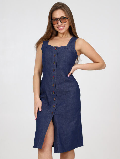 Женский сарафан ДО-133 / Джинса синий