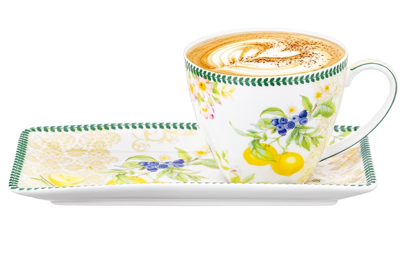 БЫЛО 1065 руб! Чашка 250 мл с блюдцем для десерта 20*10*2 см