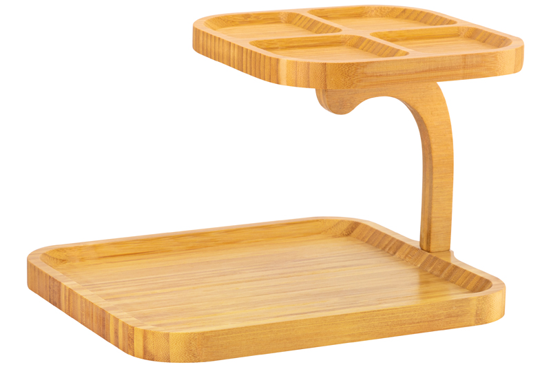 Подставка 2-уровневая 30,5*24,3*18,5 см, многофункциональная, бамбук