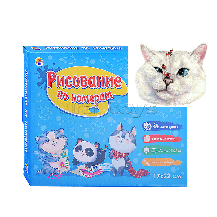 Холст с красками 17х22 по номерам