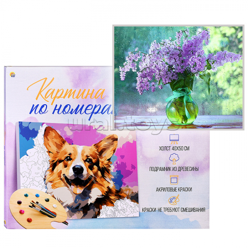 Холст с красками 40х50 по номерам 