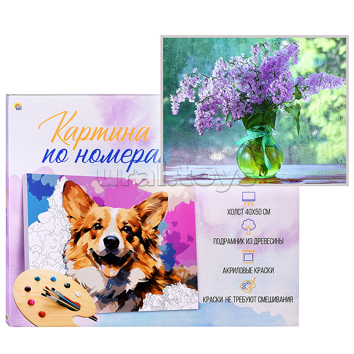 Холст с красками 40х50 по номерам