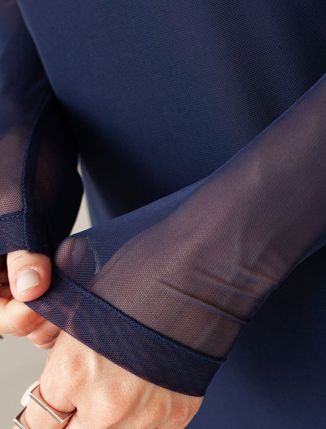 Платье из сетки с подкладкой D22.238 темно-синий