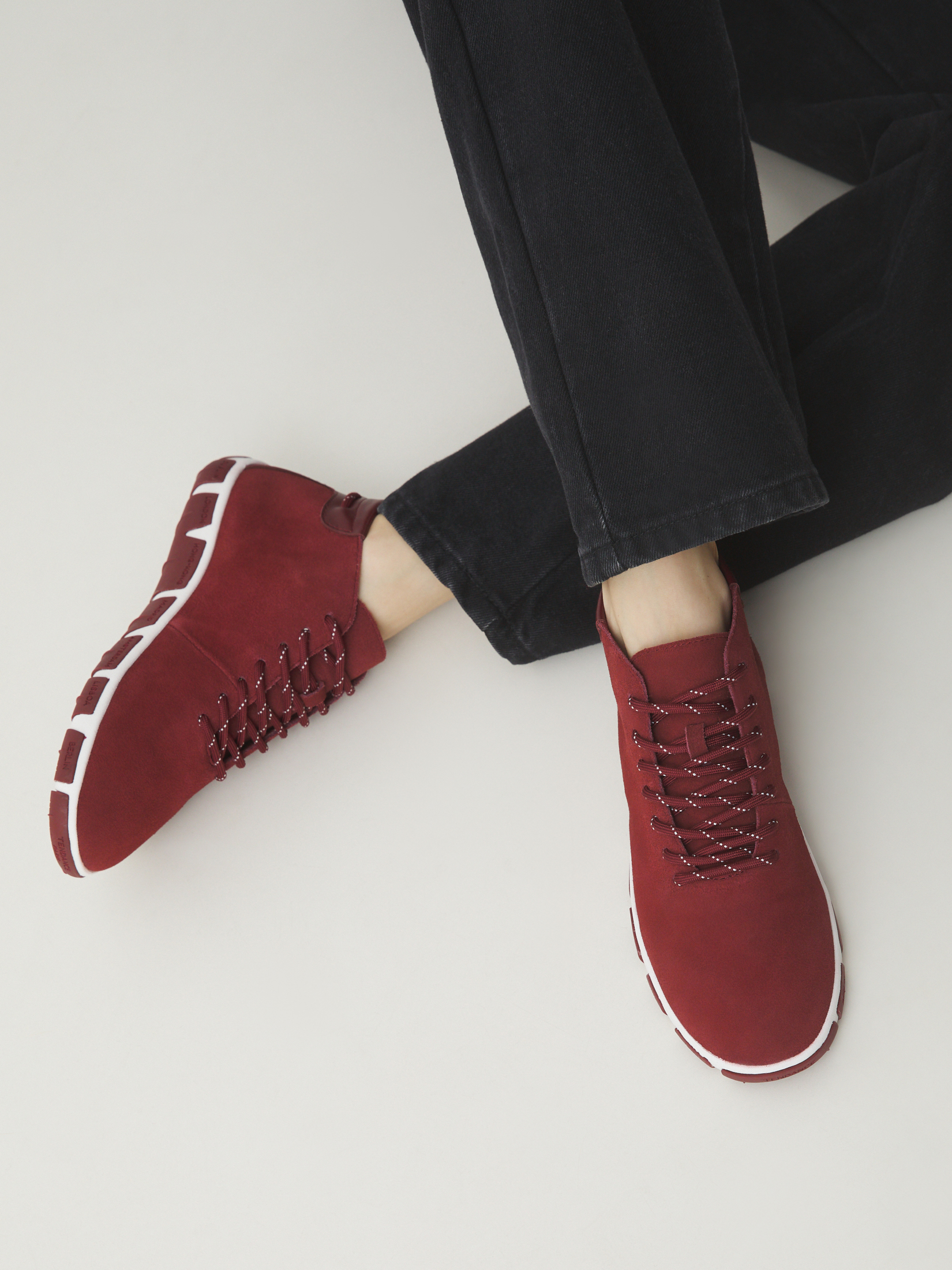 Женские высокие кеды TENDANCE 4492021, вишневый