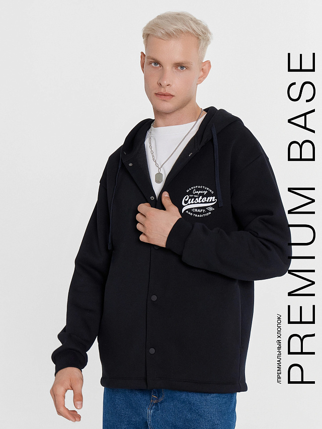 Толстовка мужская черная с печатью