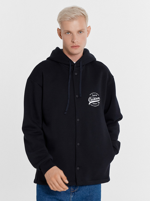 Толстовка мужская черная с печатью