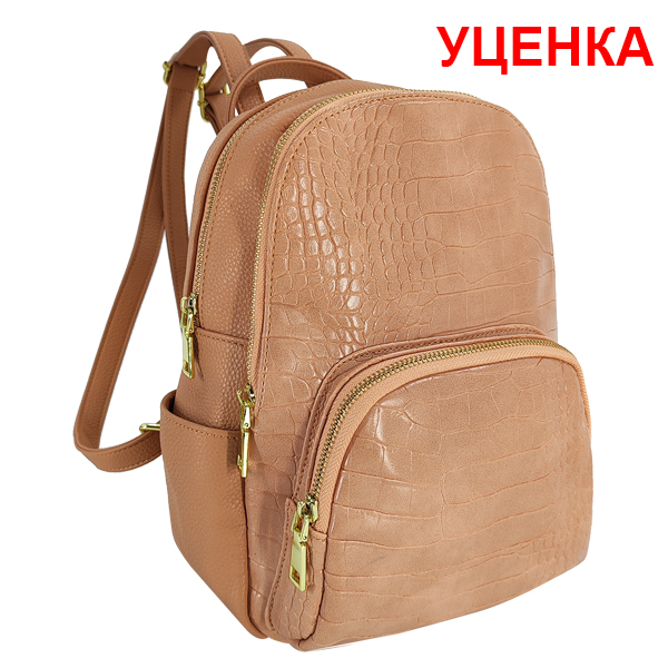 УЦЕНКА. Следы от шариковой ручки+дефект кожзама на дне. Borgo Antico. Рюкзак из экокожи с тиснением. D 1802 pink