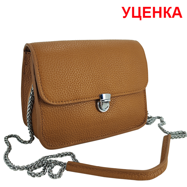 УЦЕНКА. Трещины на заливке клапана с двух сторон. Женская сумка Borgo Antico. Кожа. 6201/K106# earth yellow