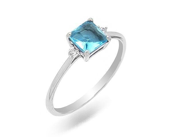 Кольцо из серебра куб.циркон., В10-0251 топ