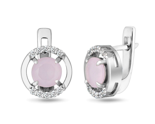 Серьги, розовый кварц, Ю-200М51