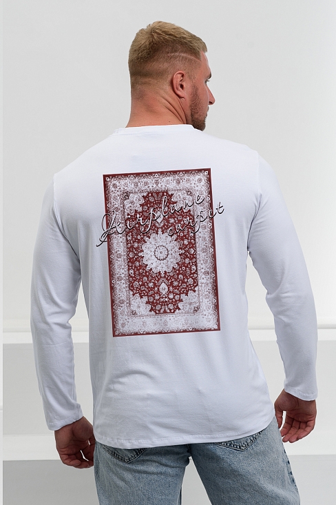 Лонгслив мужской 8562 / белый+ковер